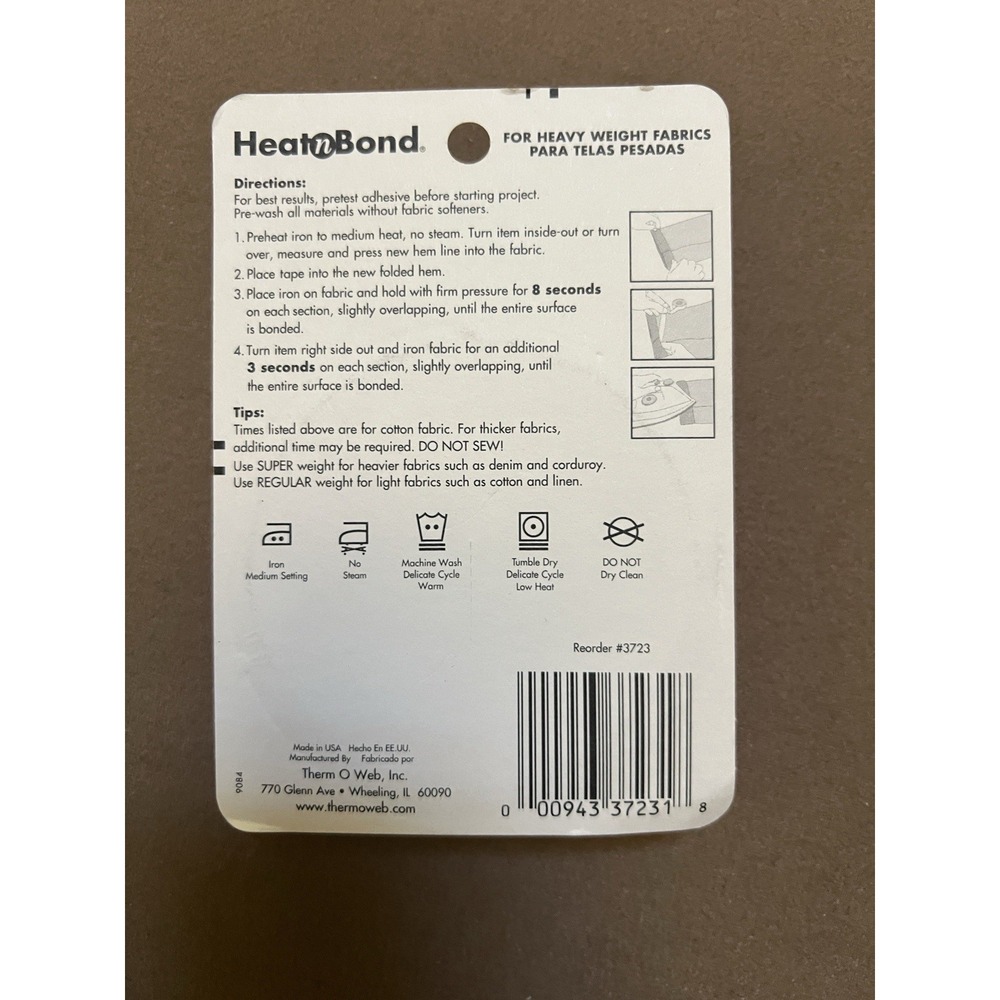 HeatnBond Hem Adhesive Super Weight Iron-On Hem Tape 3/4 in x 8 yd (3723) - Picture 2 of 4